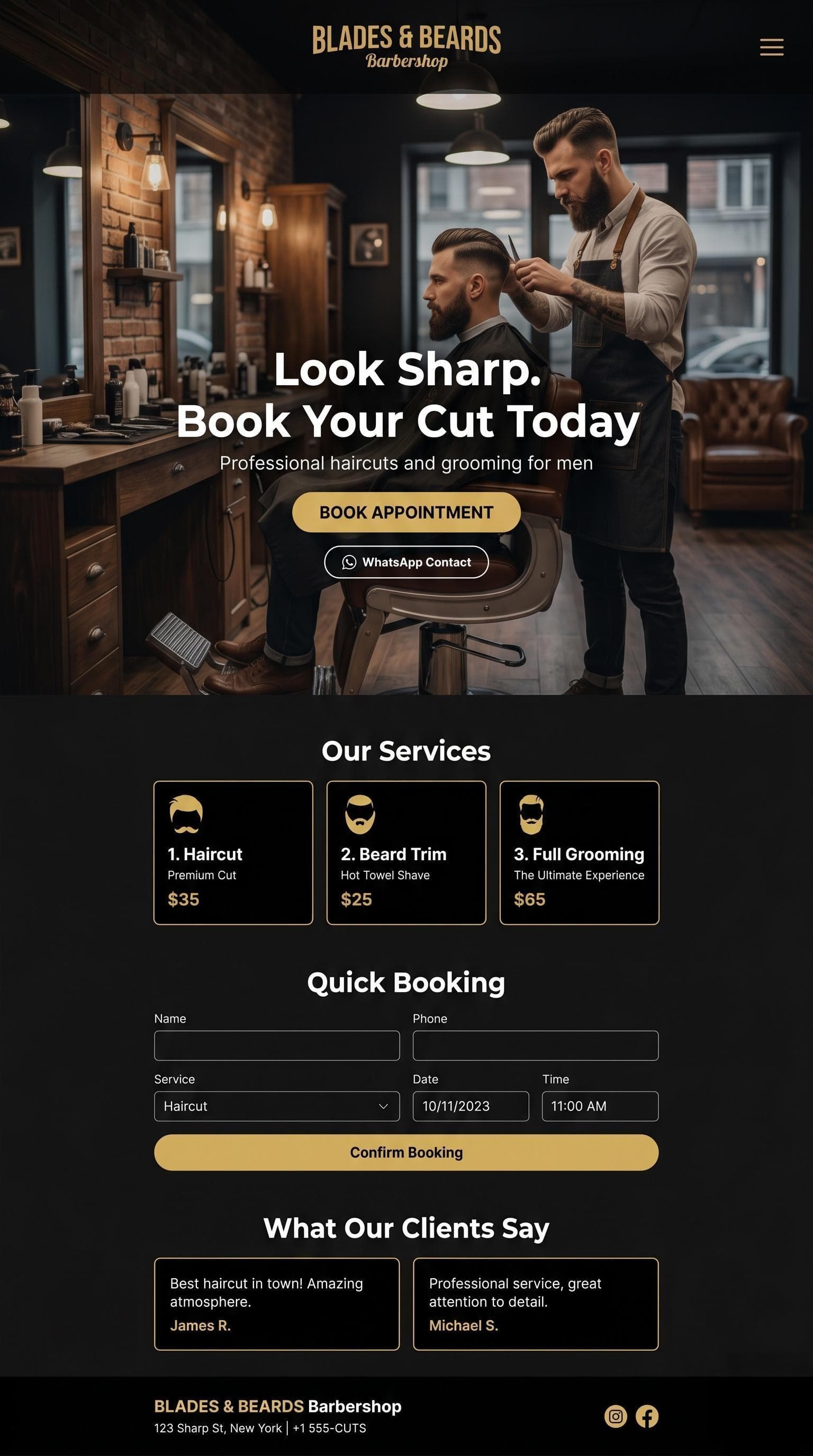 Barber Booking Website (Demo Project)