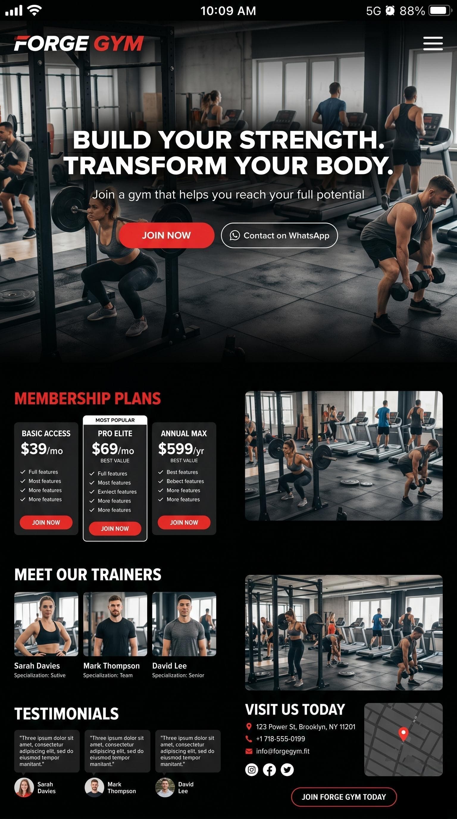 Fitness Gym Website (Concept Design)